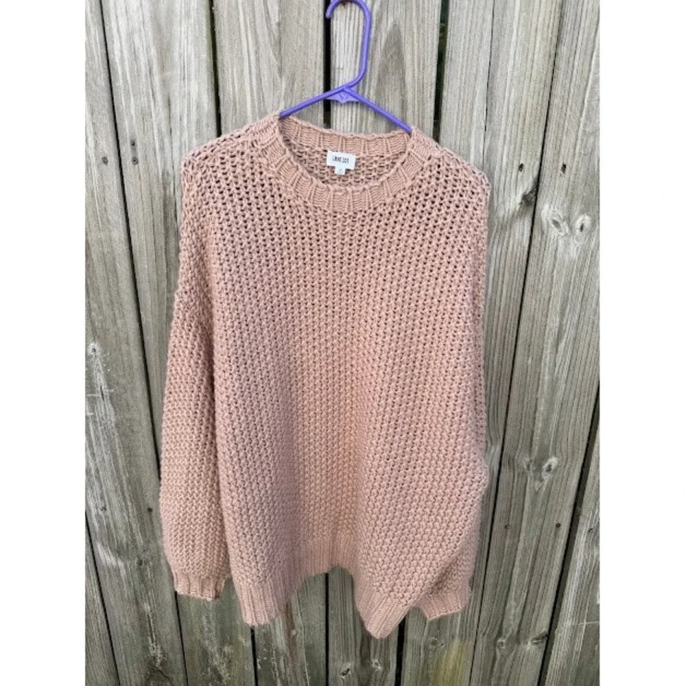 Boho Cottagecore Lane 201 Chunky Knit Sweater M Blush Pink SWT8824 Pullover